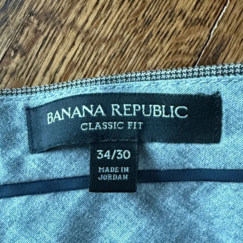 E Banana Republic Men's 34x30 Classic Fit Gray Trousers Dress Wedding Formal